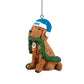 DETROIT LIONS DOG WITH GARLAND ORNAMENT