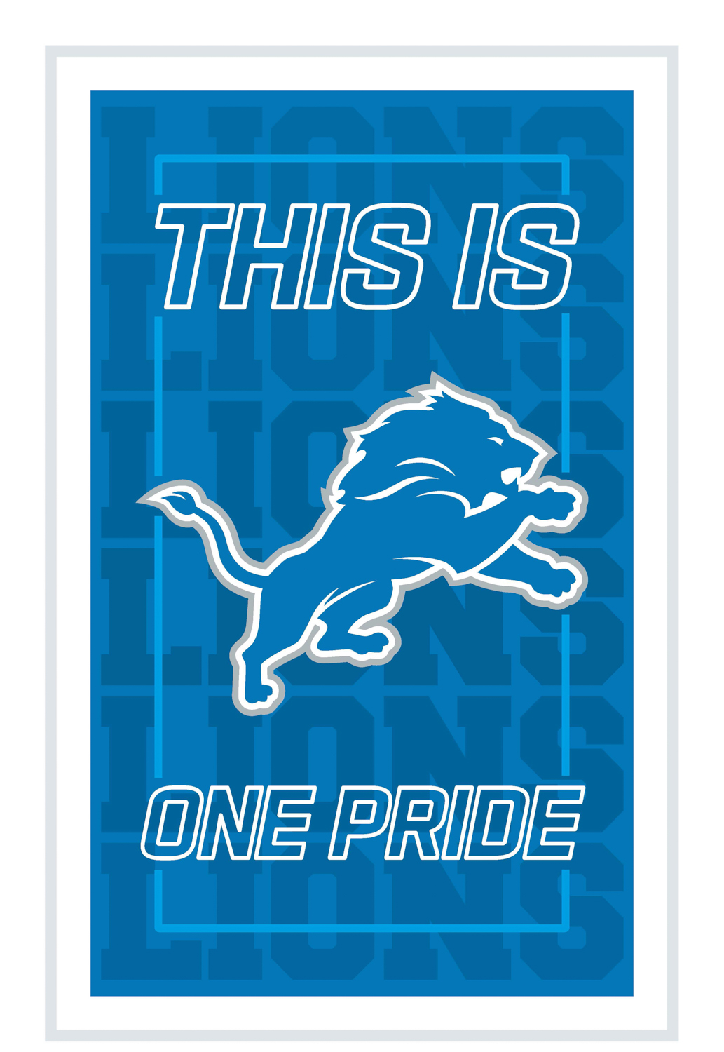 DETROIT LIONS RECTANGLE NEOLITE LED WALL DECOR