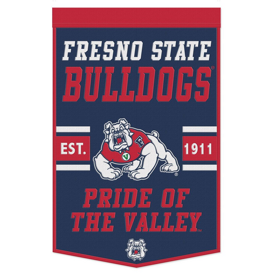 FRESNO STATE BULLDOGS 24" X 38" PRIMARY WOOL BANNER