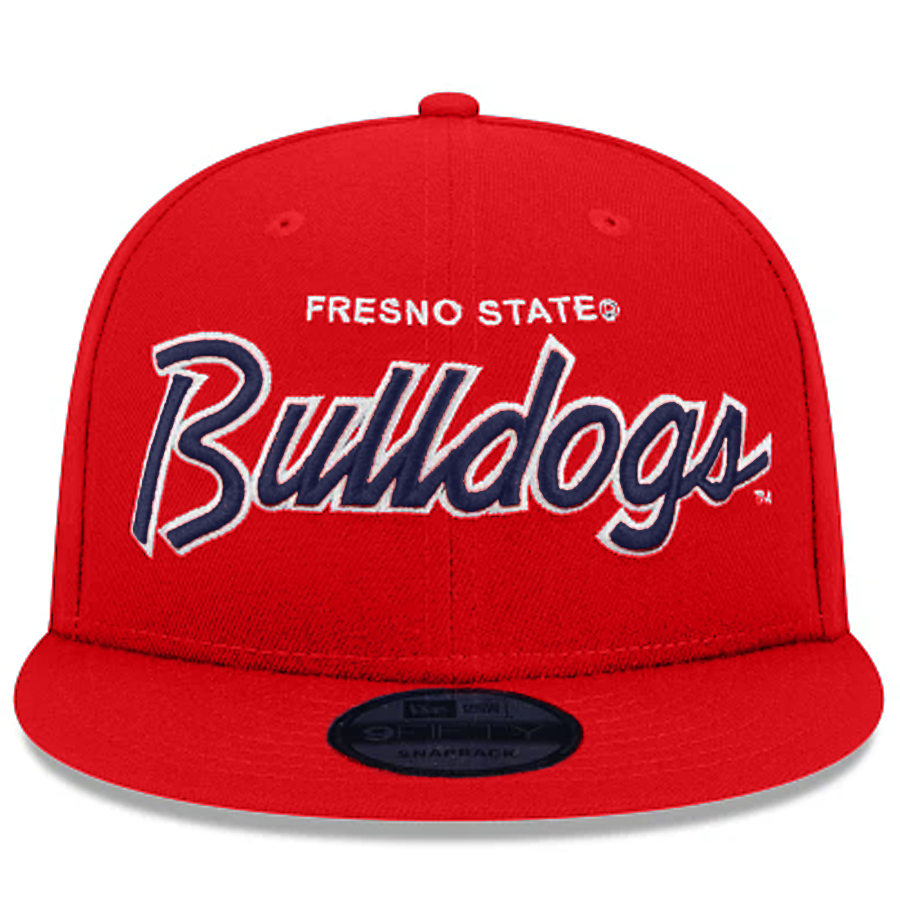 FRESNO STATE BULLDOGS EVERGREEN SCRIPT 9FIFTY SNAPBACK HAT - RED