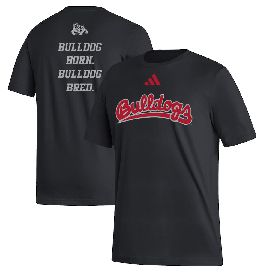 FRESNO STATE BULLDOGS MEN'S ADIDAS FRESH 'BULLDOG BORN. BULLDOG BRED.' T-SHIRT - BLACK