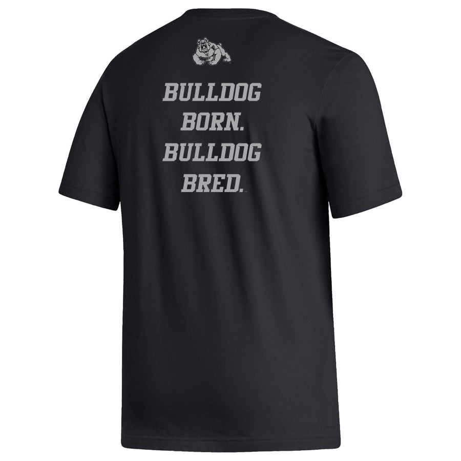 FRESNO STATE BULLDOGS MEN'S ADIDAS FRESH 'BULLDOG BORN. BULLDOG BRED.' T-SHIRT - BLACK