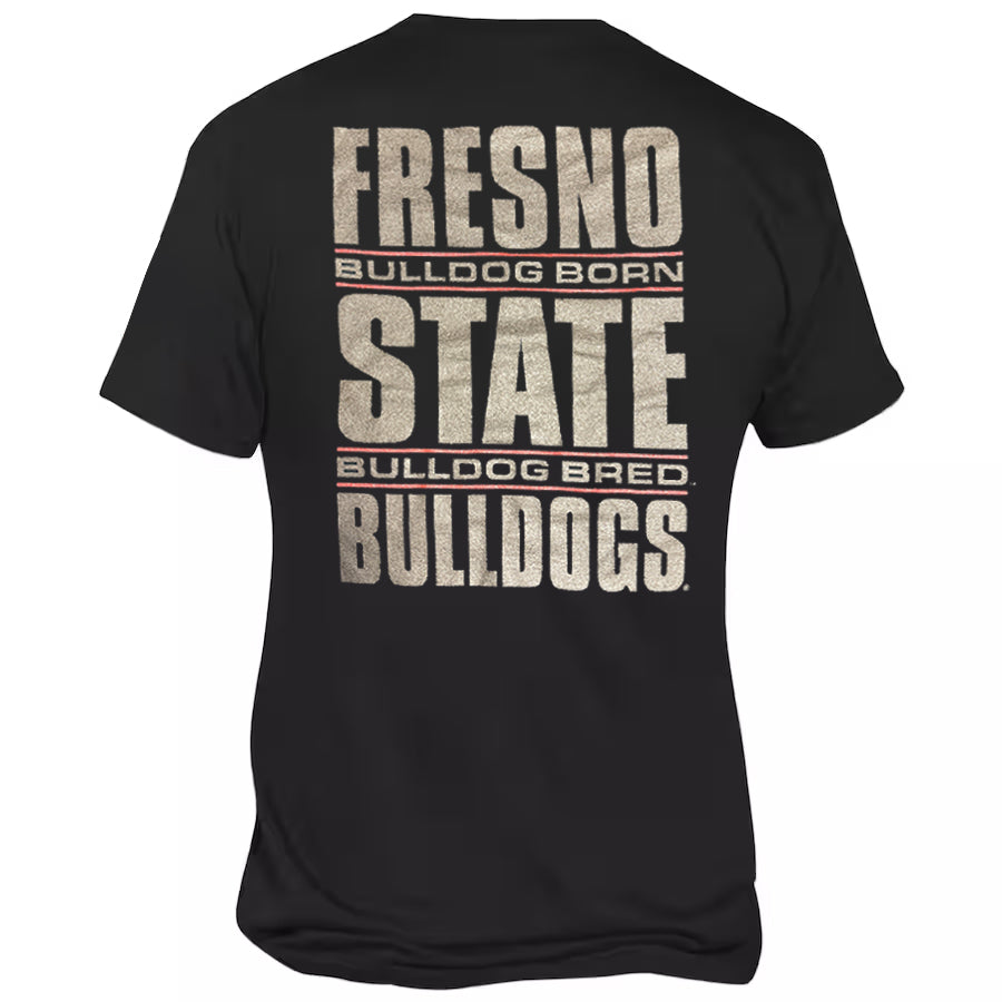 FRESNO STATE BULLDOGS MEN'S BLACKOUT 'BULLDOG BORN. BULLDOG BRED.' T-SHIRT