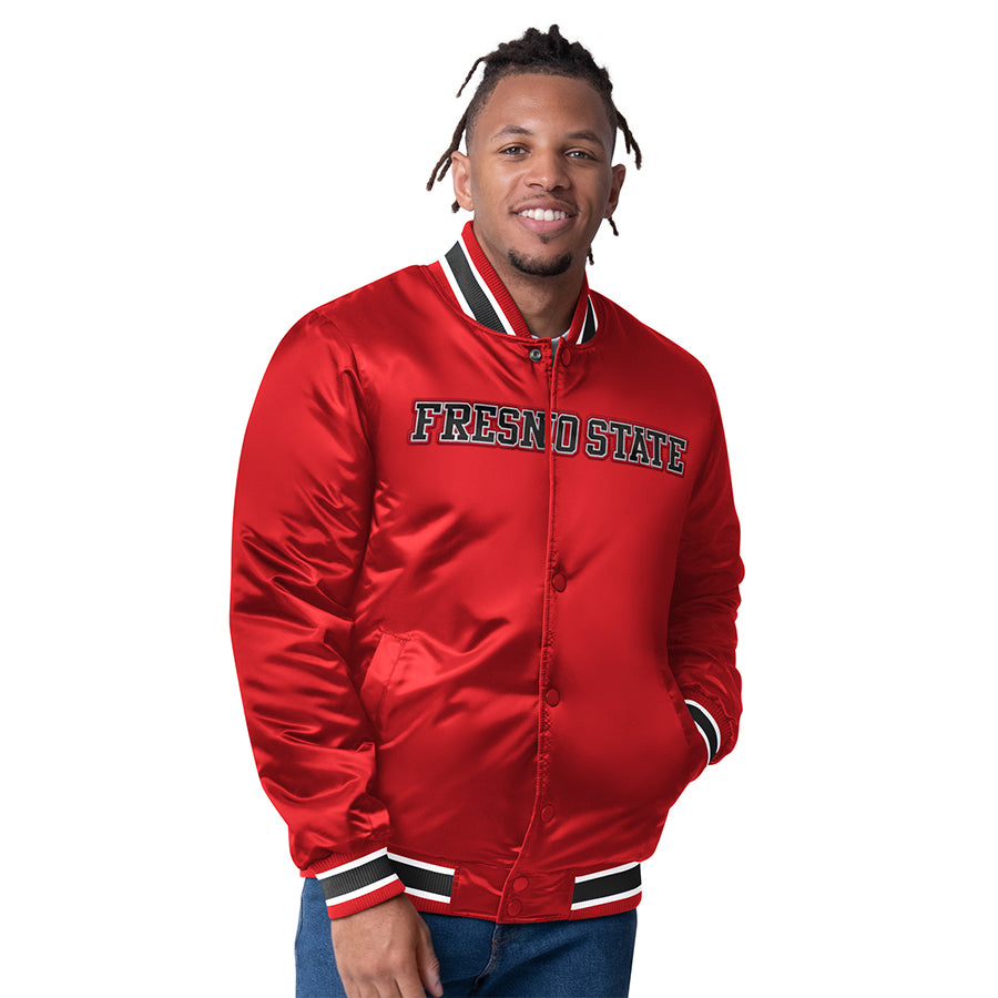 FRESNO STATE BULLDOGS MEN'S STARTER CLOSER REVERSIBLE SATIN JACKET