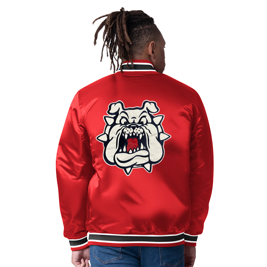 FRESNO STATE BULLDOGS MEN'S STARTER CLOSER REVERSIBLE SATIN JACKET