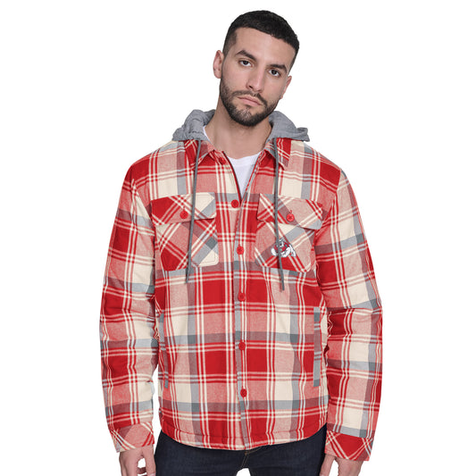 FRESNO STATE BULLDOGS MEN'S FULLBACK PLAID HOODED JACKET