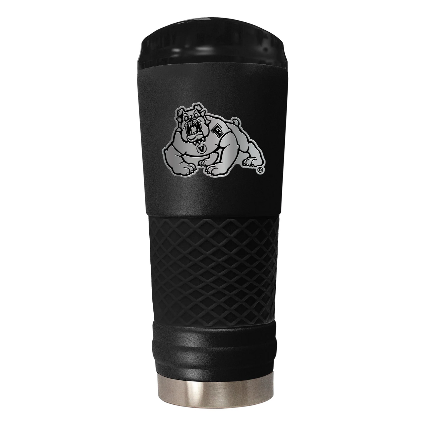 FRESNO STATE BULLDOGS METAL TEAM EMBLEM 24OZ STEALTH DRAFT TUMBLER - BLACK/BLACK