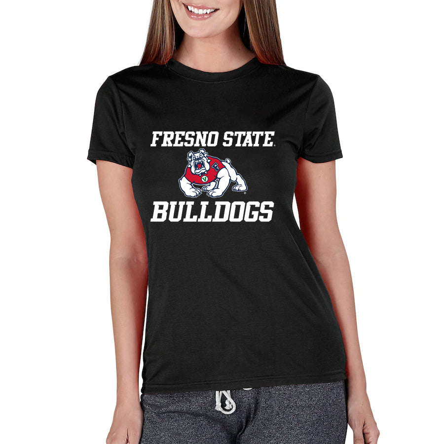 FRESNO STATE BULLDOGS WOMEN'S BLACKOUT COLOR LOGO '4PAW' T-SHIRT