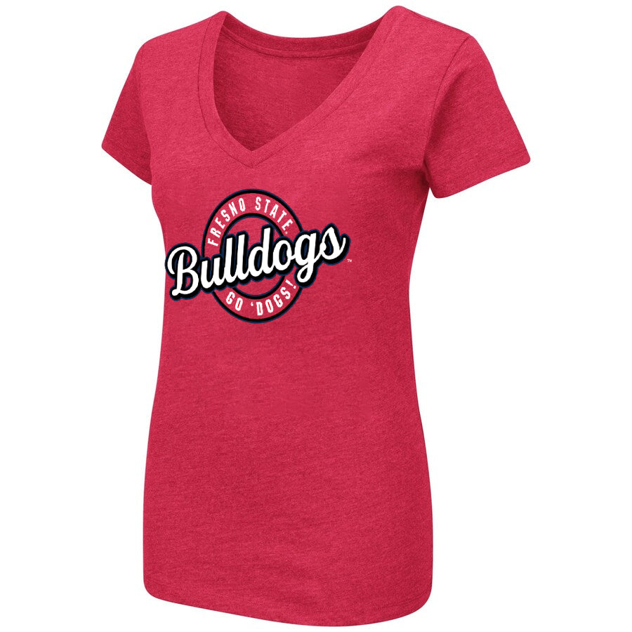 FRESNO STATE BULLDOGS WOMEN'S PLAYBOOK V-NECK T-SHIRT - 24 ALT 2