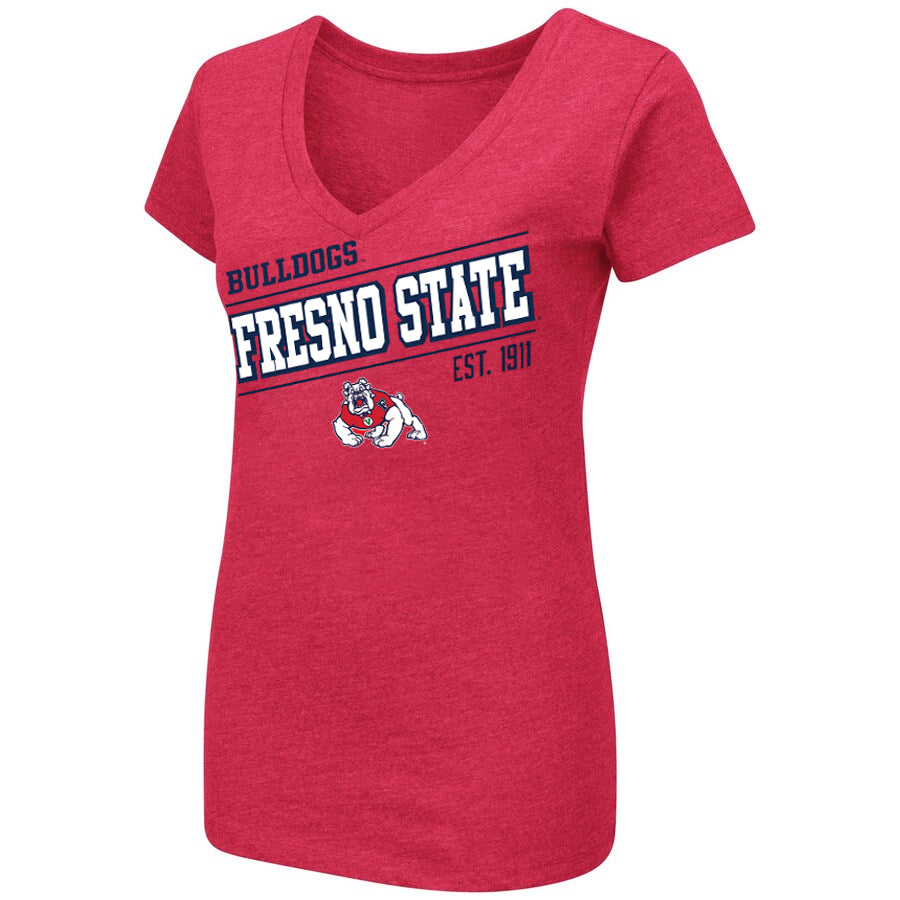 FRESNO STATE BULLDOGS WOMEN'S PLAYBOOK V-NECK T-SHIRT - 24