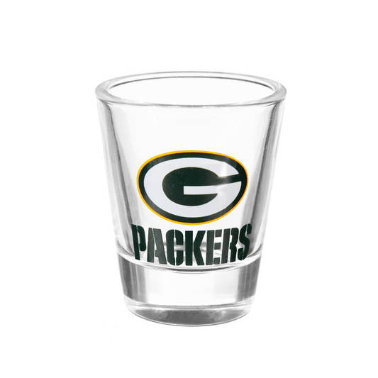 GREEN BAY PACKERS 2 OZ. TEAM SHOT GLASS - GLASS