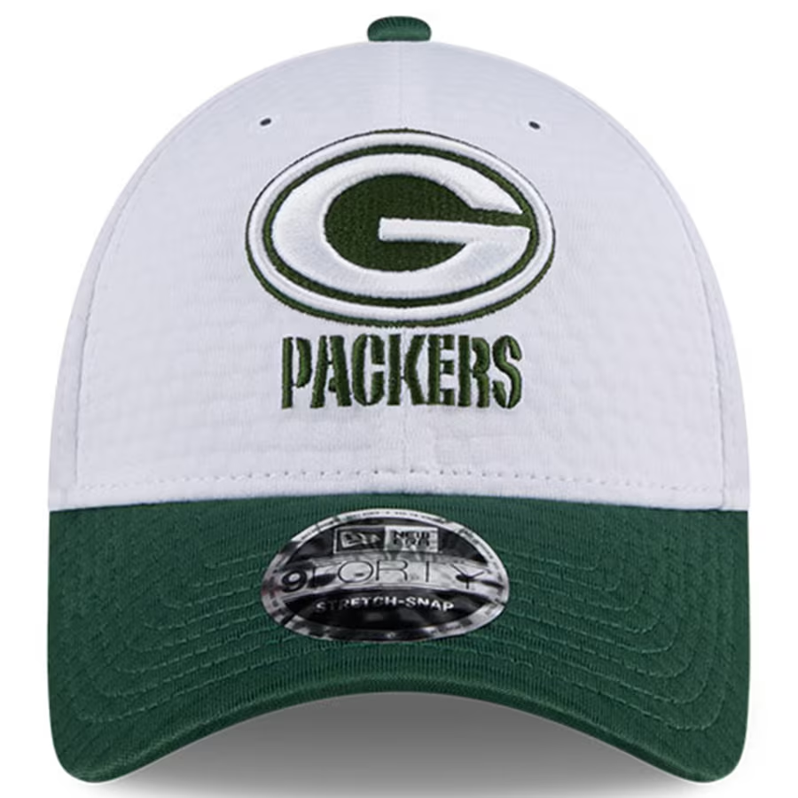 GREEN BAY PACKERS 2024 NFL TRAINING CAMP 9FORTY-STRETCH SNAP HAT - WHITE