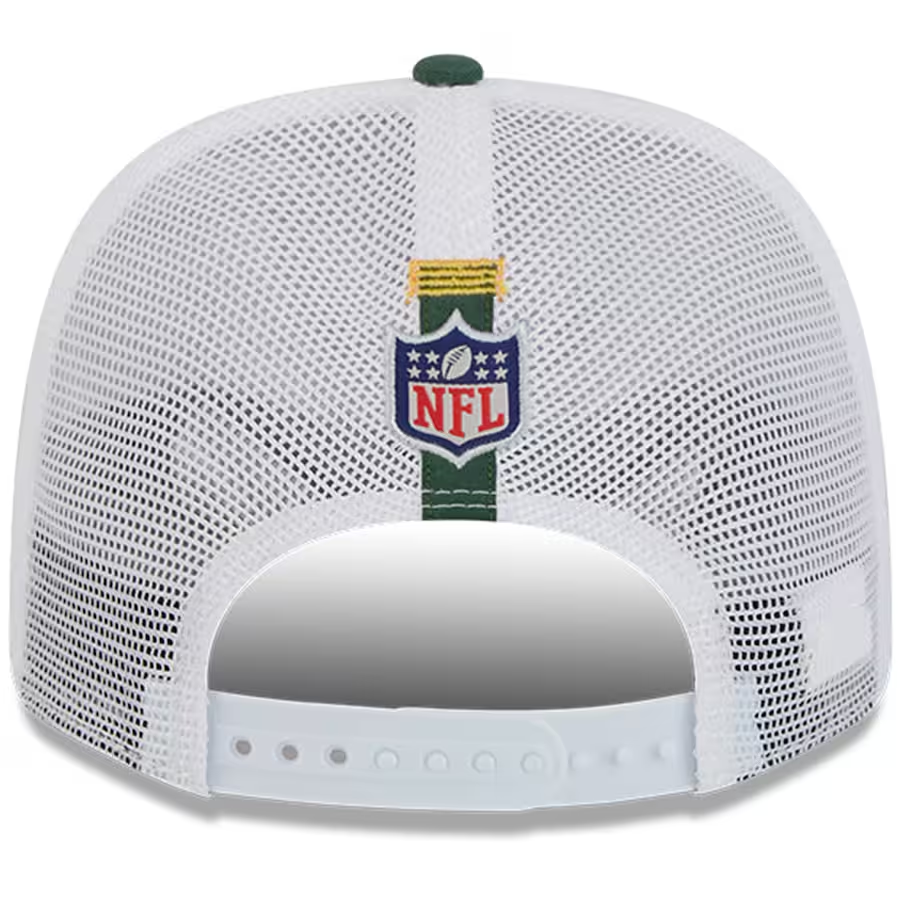 GREEN BAY PACKERS 2024 NFL TRAINING CAMP 9SEVENTY STRETCH SNAP TRUCKER HAT - WHITE