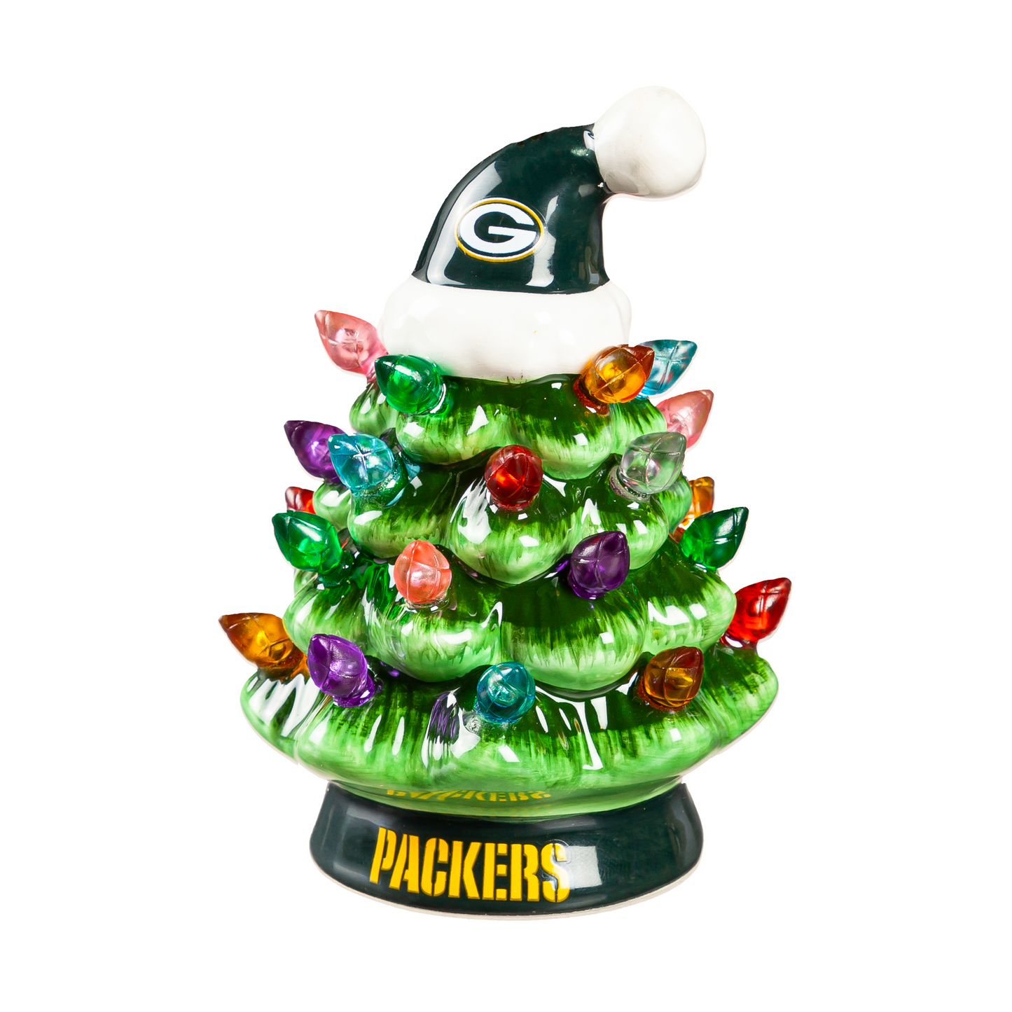 GREEN BAY PACKERS 4" MINI LED TABLETOP CHRISTMAS TREE