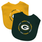 GREEN BAY PACKERS BABY BIBS - 2 PACK - GREEN/YELLOW