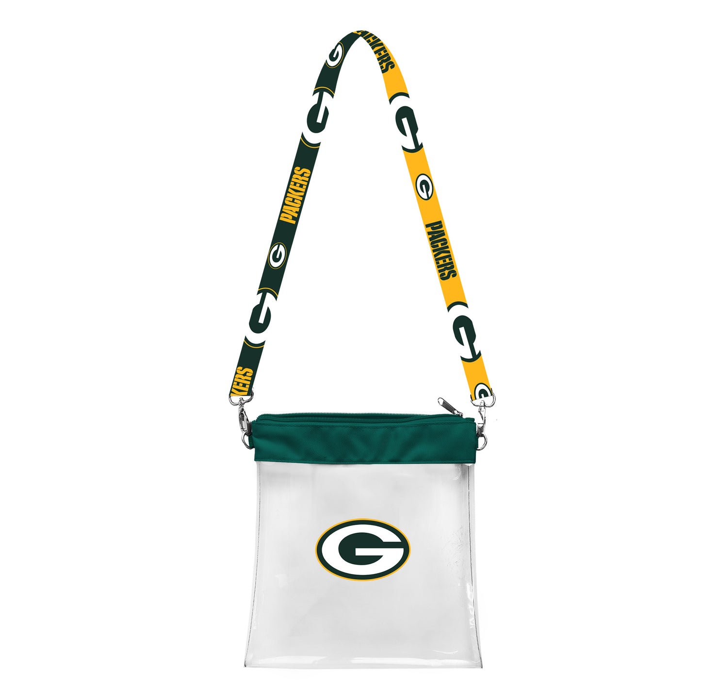 GREEN BAY PACKERS CLEAR STADIUM PATTERN STRAP BAG