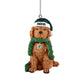 GREEN BAY PACKERS DOG WITH GARLAND ORNAMENT