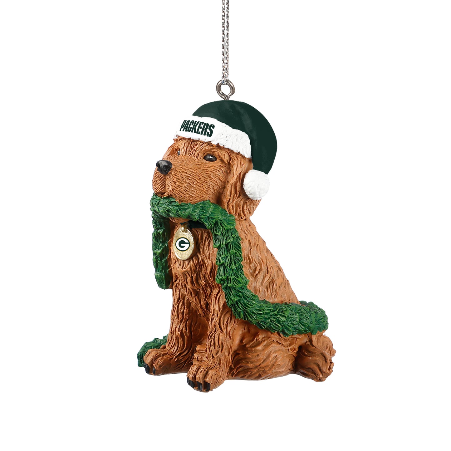 GREEN BAY PACKERS DOG WITH GARLAND ORNAMENT