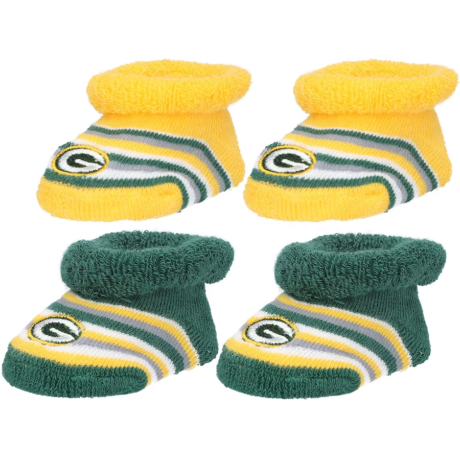 GREEN BAY PACKERS DST 2-PACK INFANT STRIPE BOOTIES – JR'S SPORTS