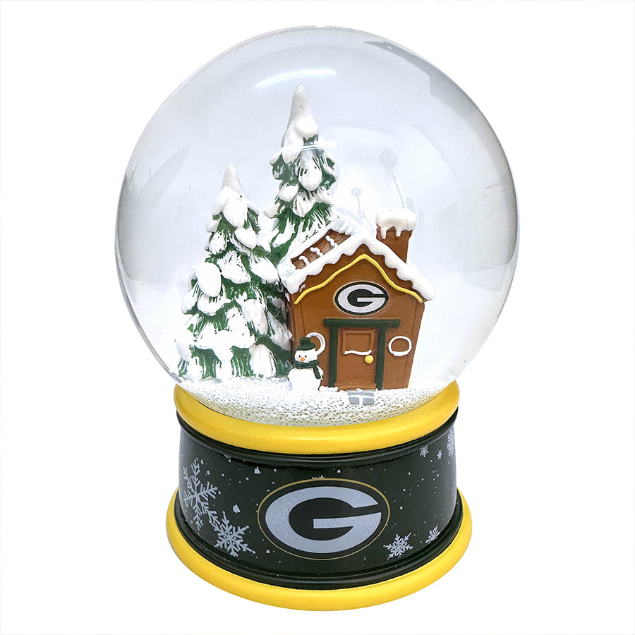 GREEN BAY PACKERS GINGERBREAD HOUSE SNOW GLOBE