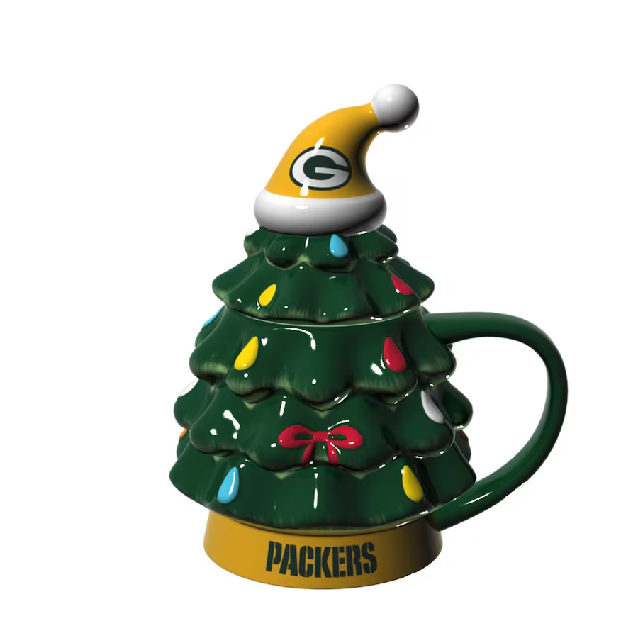 GREEN BAY PACKERS HOLIDAY 14 OZ CHRISTMAS TREE CUP GIFT SET