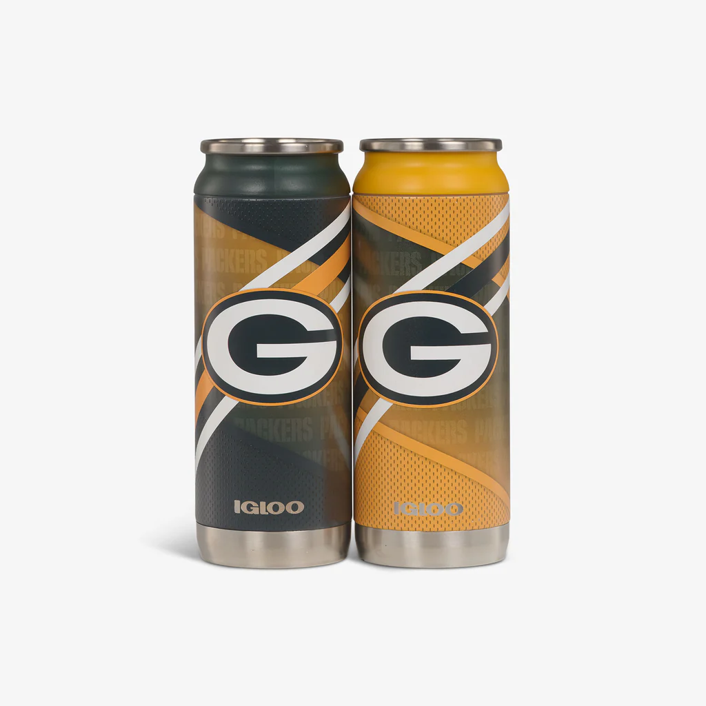 GREEN BAY PACKERS HOME & AWAY IGLOO 16OZ REUSABLE CAN 2-PACK