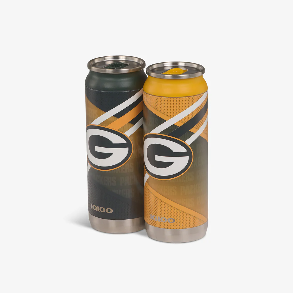 GREEN BAY PACKERS HOME & AWAY IGLOO 16OZ REUSABLE CAN 2-PACK