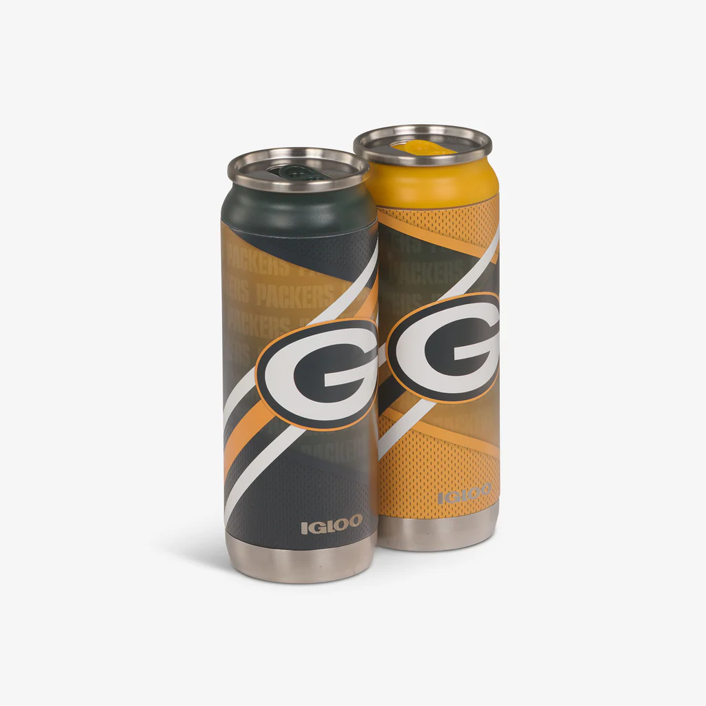 GREEN BAY PACKERS HOME & AWAY IGLOO 16OZ REUSABLE CAN 2-PACK