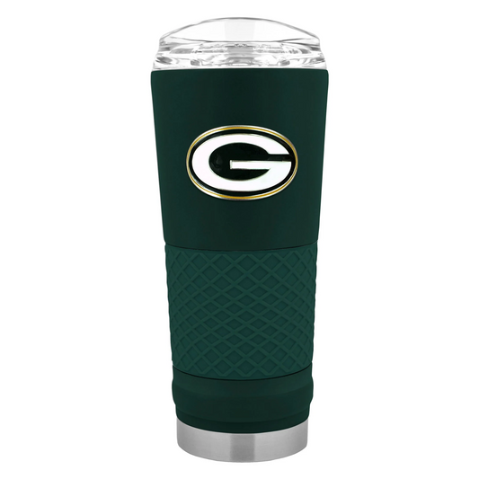 GREEN BAY PACKERS METAL TEAM EMBLEM 24OZ DRAFT TUMBLER - GREEN/BLACK