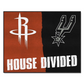 HOUSTON ROCKETS / SAN ANTONIO SPURS HOUSE DIVIDED 34" X 42.5" MAT