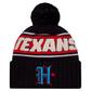 HOUSTON TEXANS 2024 NFL SIDELINE ALTERNATE CUFFED KNIT BEANIE WITH POM - NAVY