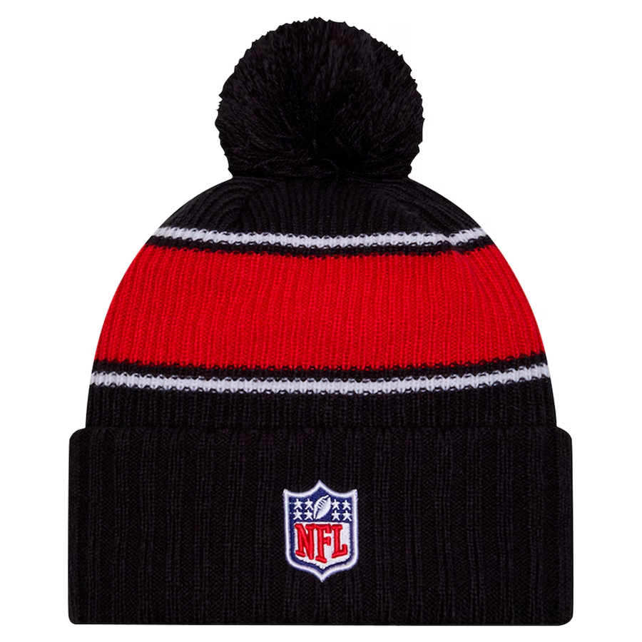 HOUSTON TEXANS 2024 NFL SIDELINE ALTERNATE CUFFED KNIT BEANIE WITH POM - NAVY