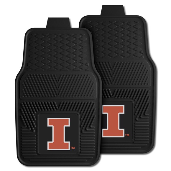 ILLINOIS ILLINI VINYL CAR MAT SET