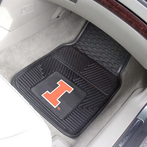 ILLINOIS ILLINI VINYL CAR MAT SET