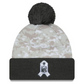 INDIANAPOLIS COLTS 2024 NFL SALUTE TO SERVICE CUFFED KNIT BEANIE WITH POM - ARTIC WHITE/GRAPHITE