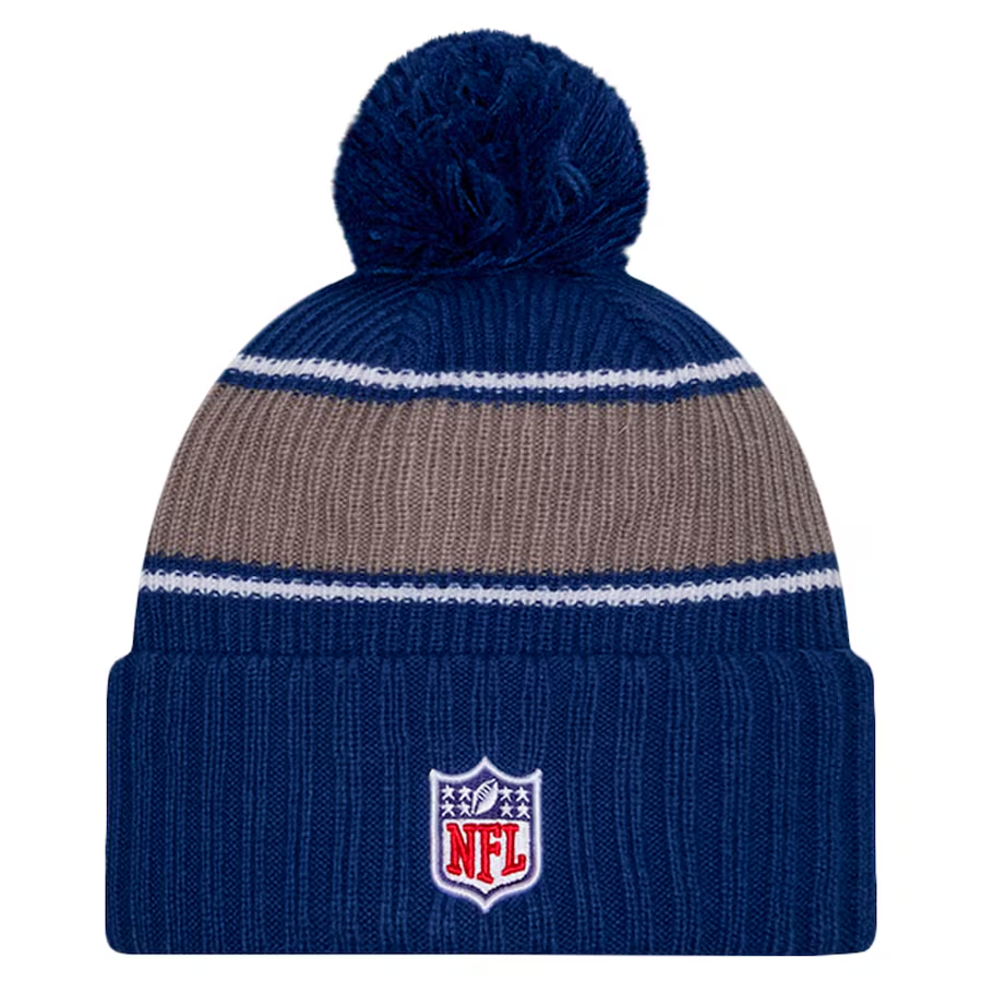 INDIANAPOLIS COLTS 2024 NFL SIDELINE CUFFED KNIT BEANIE WITH POM - BLUE