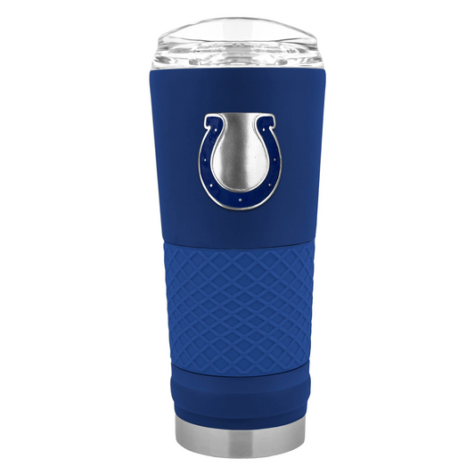 INDIANAPOLIS COLTS METAL TEAM EMBLEM 24OZ DRAFT TUMBLER - BLUE/BLUE