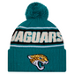 JACKSONVILLE JAGUARS 2024 NFL SIDELINE CUFFED KNIT BEANIE WITH POM - GREEN