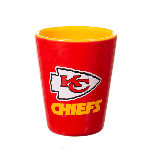 KANSAS CITY CHIEFS 2 OZ. TEAM SHOT GLASS - CERAMIC