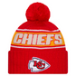 KANSAS CITY CHIEFS 2024 NFL SIDELINE CUFFED KNIT BEANIE WITH POM - RED