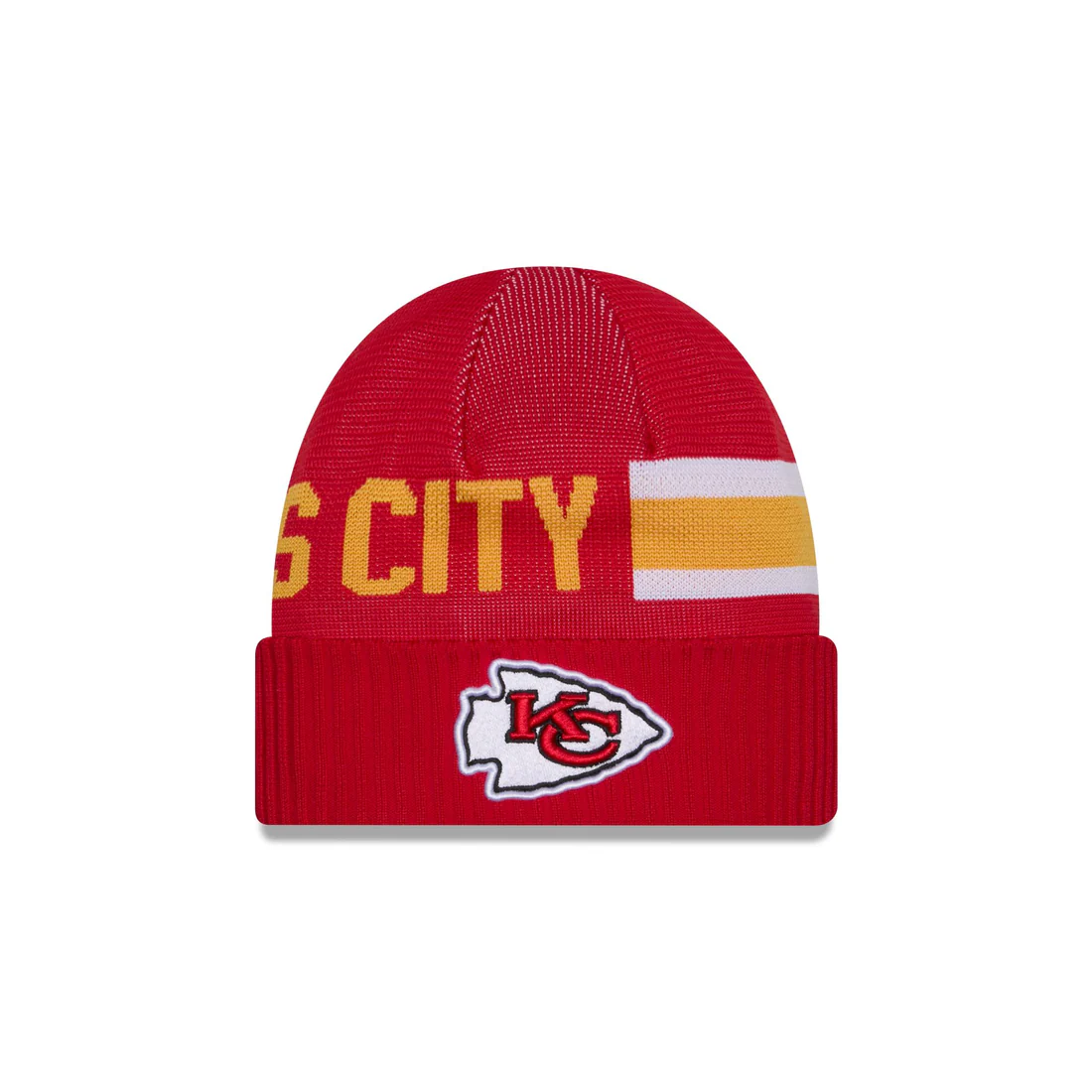 KANSAS CITY CHIEFS 2024 NFL SIDELINE WEATHER TECH CUFFED KNIT BEANIE