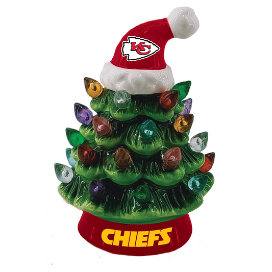 KANSAS CITY CHIEFS 4" MINI LED TABLETOP CHRISTMAS TREE