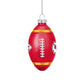 KANSAS CITY CHIEFS BLOWN GLASS FOOTBALL ORNAMENT