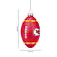 KANSAS CITY CHIEFS BLOWN GLASS FOOTBALL ORNAMENT