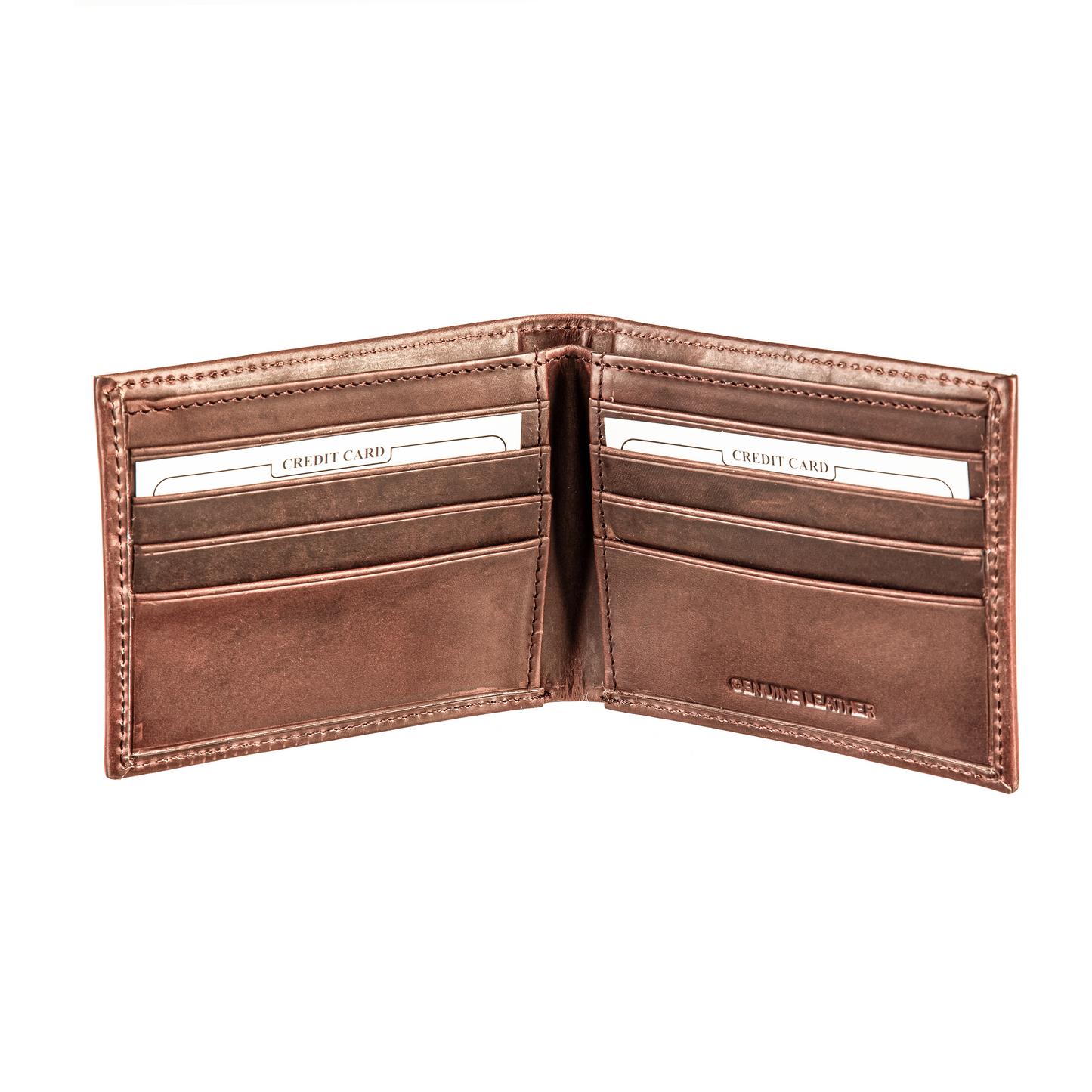 KANSAS CITY CHIEFS BROWN BI-FOLD LEATHER WALLET