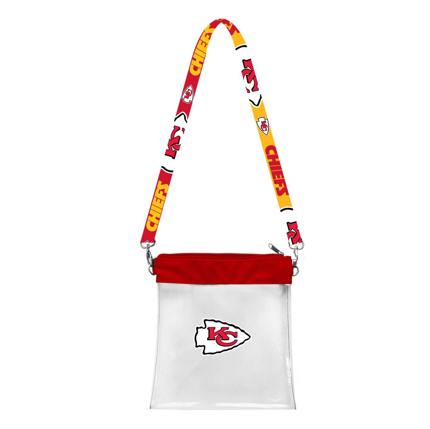 KANSAS CITY CHIEFS CLEAR STADIUM PATTERN STRAP BAG