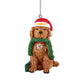 KANSAS CITY CHIEFS DOG WITH GARLAND ORNAMENT