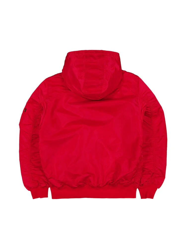 KANSAS CITY CHIEFS MEN'S NEWERA X ALPHA INDUSTRIES L-2B HOODED BOMBER JACKET - RED