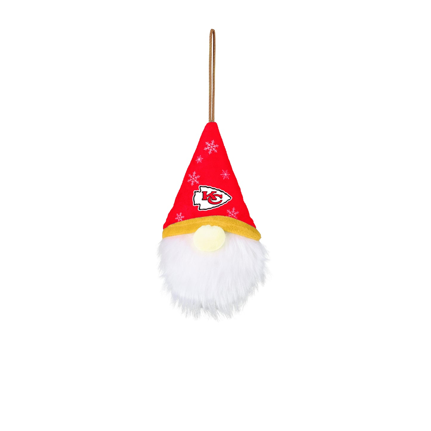 KANSAS CITY CHIEFS PLUSH GNOME ORNAMENT - SNOWFLAKE