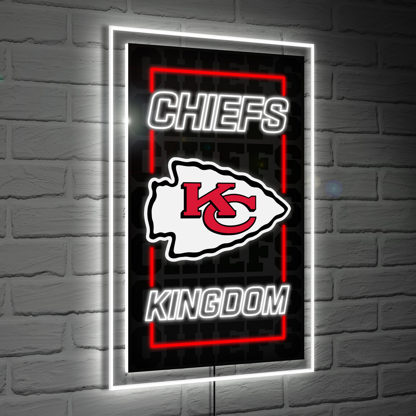 KANSAS CITY CHIEFS RECTANGLE NEOLITE LED WALL DECOR